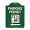 Signmission Parking Permit With Left ArrowHeavy-Gauge Aluminum Architectural Sign, 24" x 18", G-1824-23402 A-DES-G-1824-23402 - alternate 1